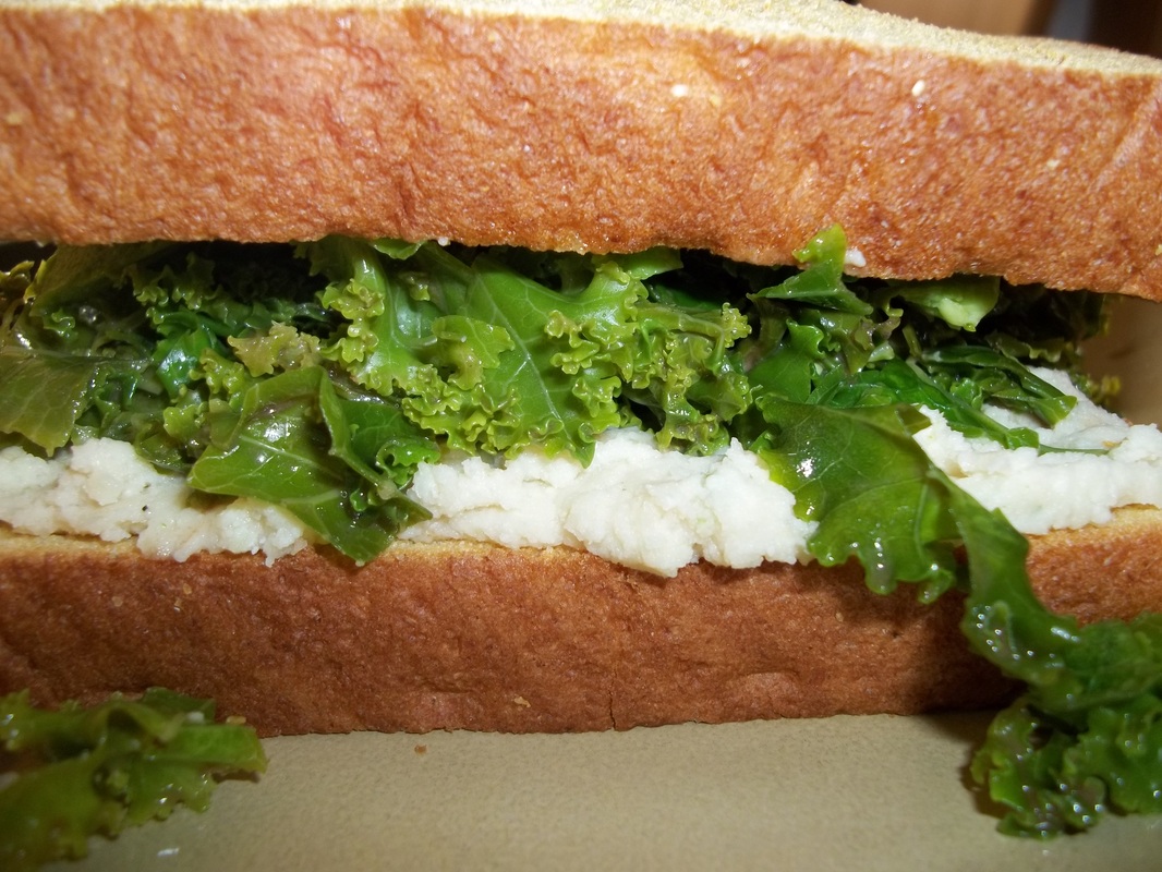 kale sandwich with avocado